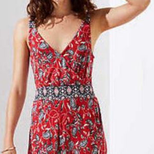 Beach Border Paisley Tie Back Jumpsuit LOFT
